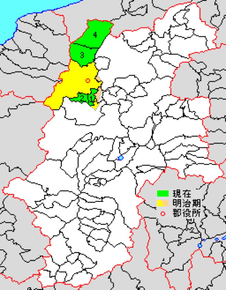 北安曇郡の遺品整理対応エリア(北安曇郡 行政区分図)