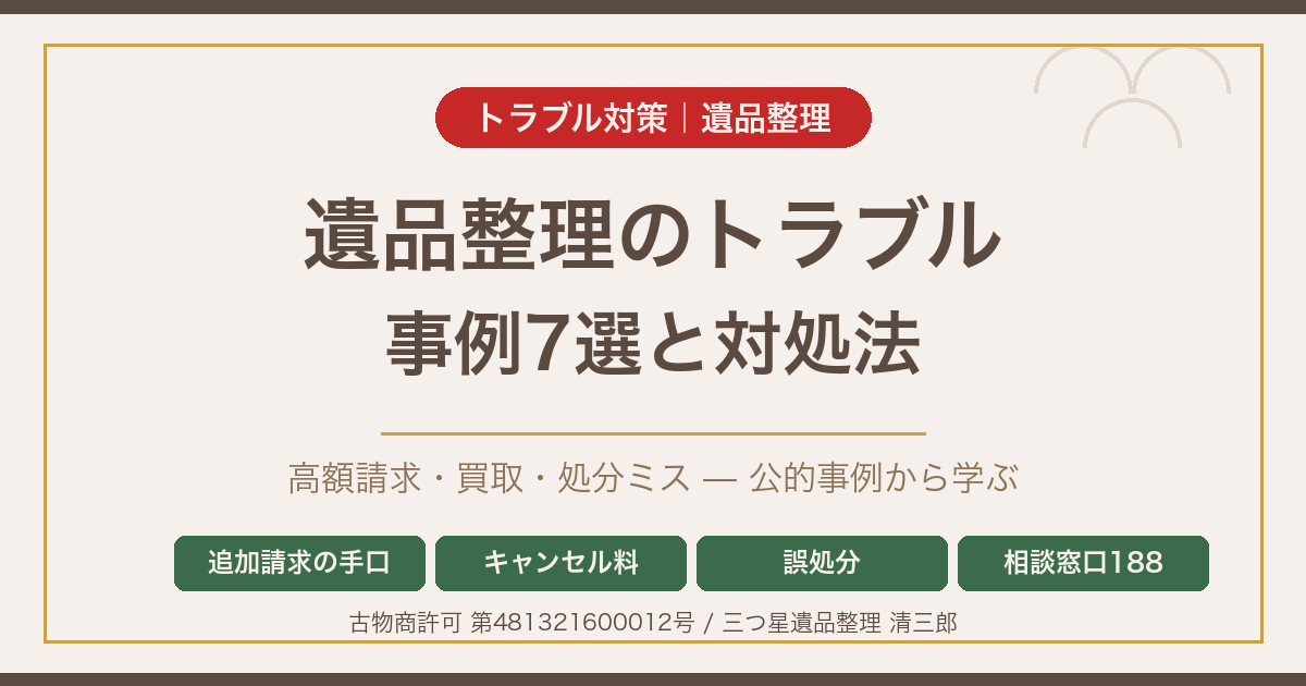 遺品整理のトラブル事例7選｜高額請求・買取・処分ミスの対処法【松本市】